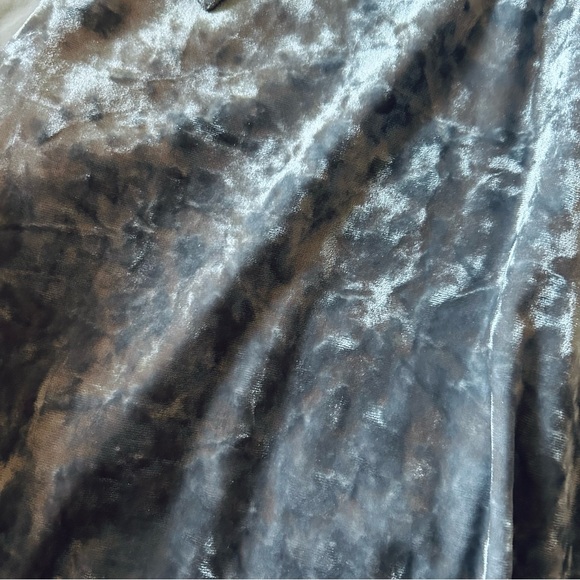 Silver Crushed Velvet Lace Up Dress - Picture 6 of 11